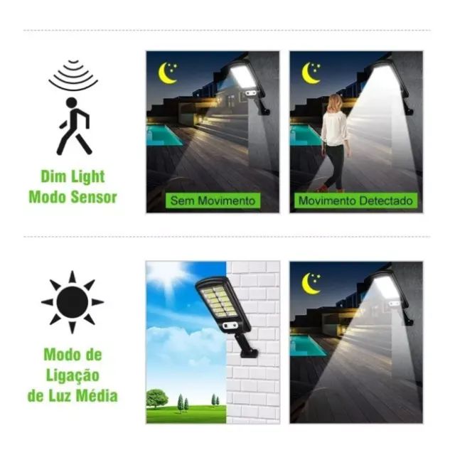 Luminária Solar Refletor Poste Luz À Prova D'Água Sensor De Presença 10 Leds - Foto 3