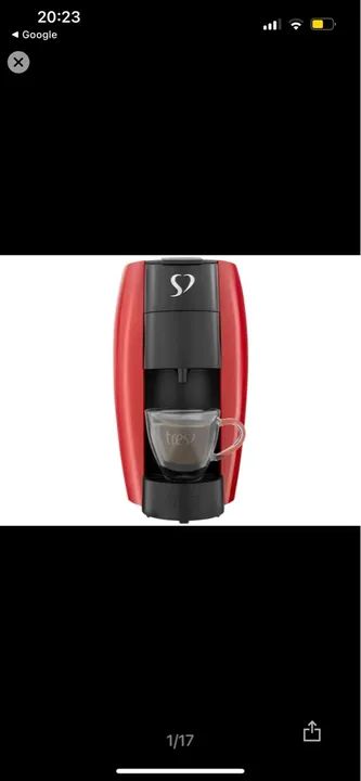 Cafeteria espresso três corações vermelha 