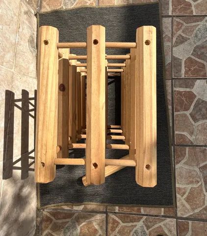 Porta vinhos madeira rústica  - Foto 5