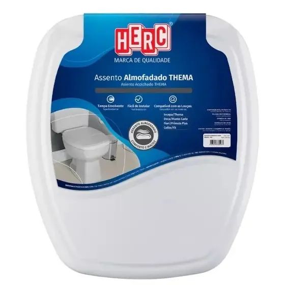 Assento sanitário almofadado quadrado Herc  - Foto 2