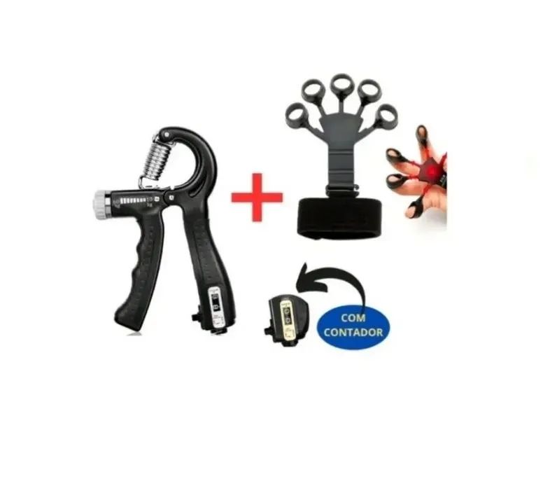 Hand grip com contador + exercitador de dedos 