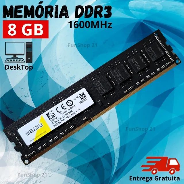Memória DDR3 8GB 1600Mhz 