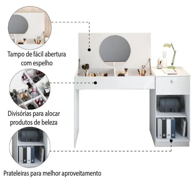 Escrivaninha Penteadeira - Entrega e montagem gratis  - Foto 2