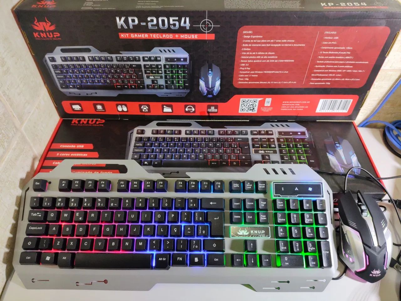 Kit Gamer Teclado e Mouse KNUP KP-2054 - Foto 3