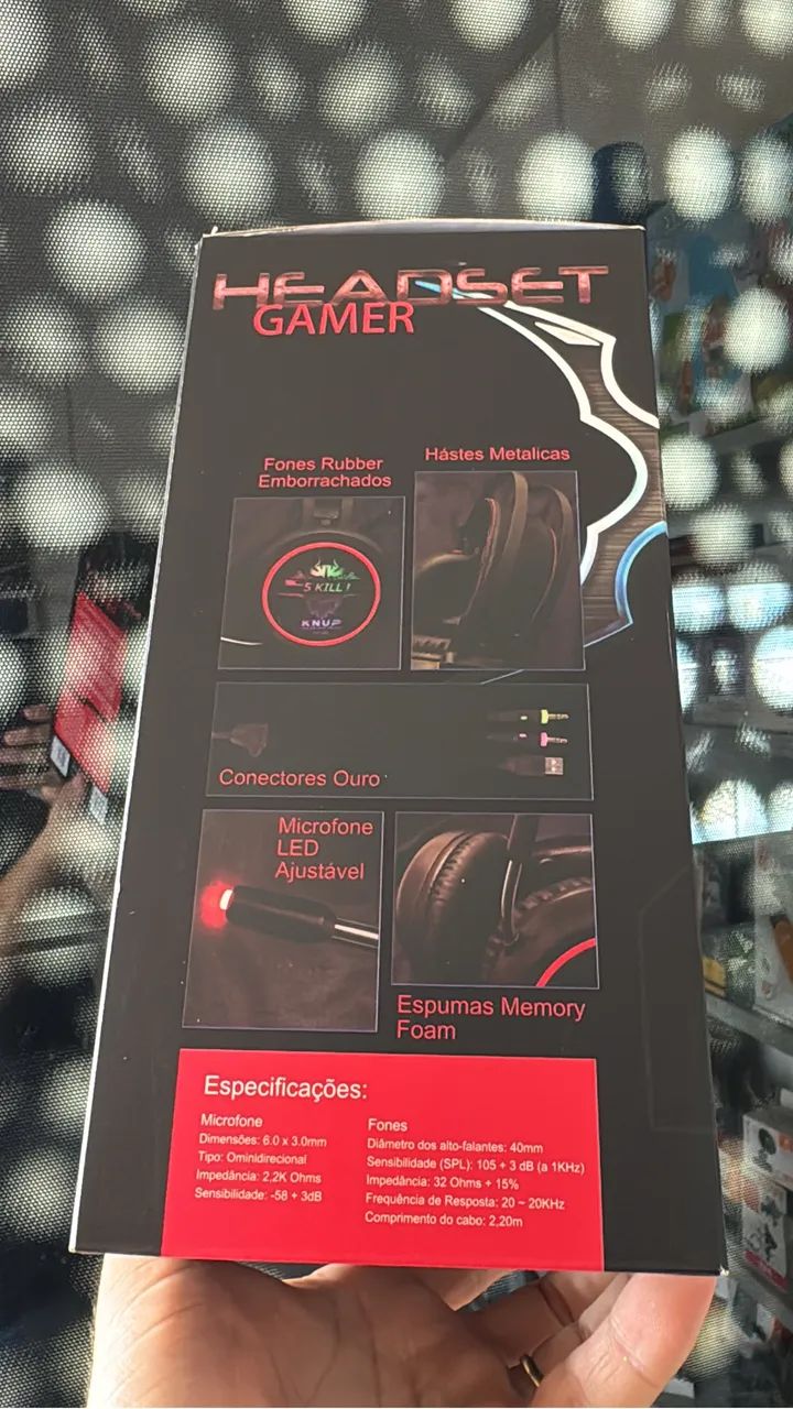 Headset gamer com Led 2 p2 fone microfone 7.1 - Foto 2