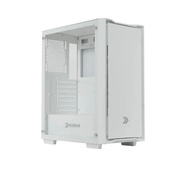 Gabinete KBM! GAMING GN110, Mid Tower, ATX, Lateral Vidro, Branco, Novo, Lacrado