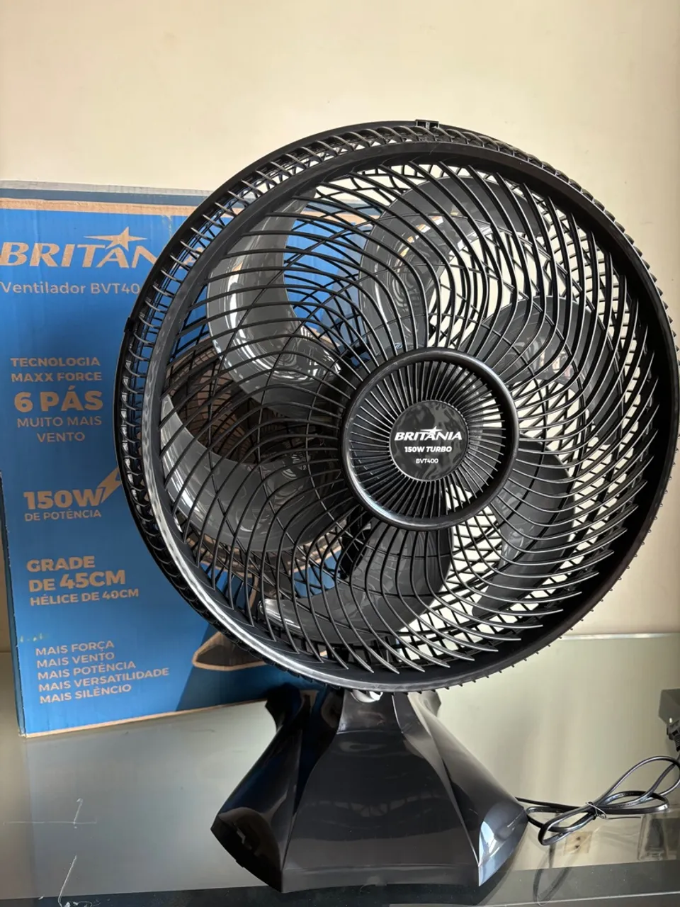 Ventilador Britânia 150W Turbo BVT400 - 6 pás - 45cm