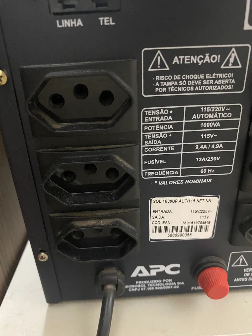 Estabilizador APC 1000VA  (Defeito) - Foto 2