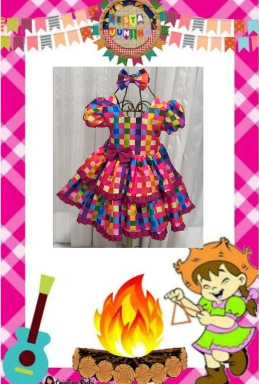 Saju já está batendo na porta venha antecipar o look junino da sua filha 