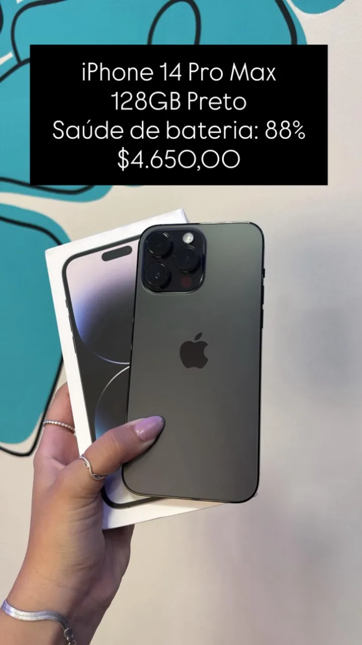 Iphone 14 Pro Max 256Gb Roxo Saude de Bateria 86% | Loja Fisica