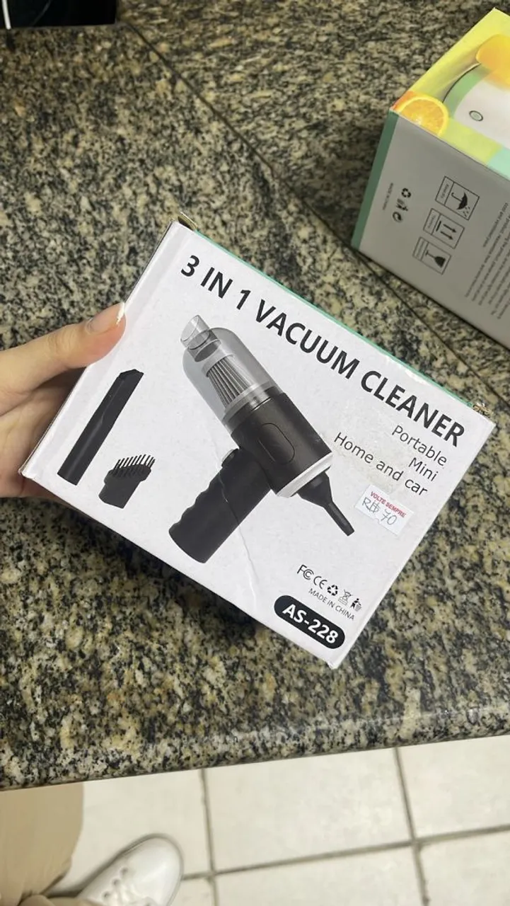 Aspirador de pó 3 em 1 Portátil para Carro e Casa. Entrega Grátis!