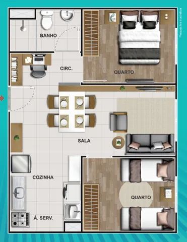 CA - Aptos, 01 e 02 quartos no Recanto dos Pássaros - Sinal mil Reais - Foto 5