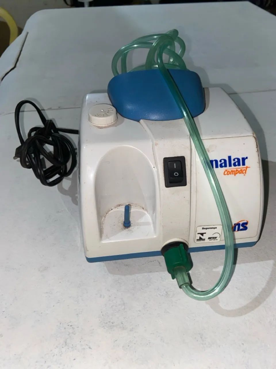Inalador Nebulizador Compressor Inalar Compact Branco - Foto 4