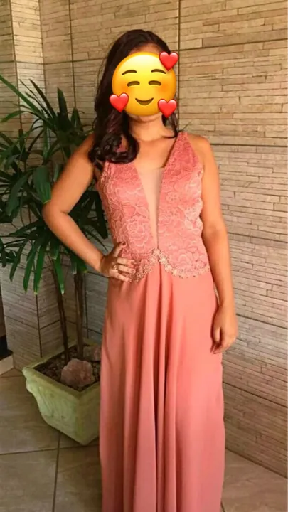 Vestido Longo Rosa queimado para Festa