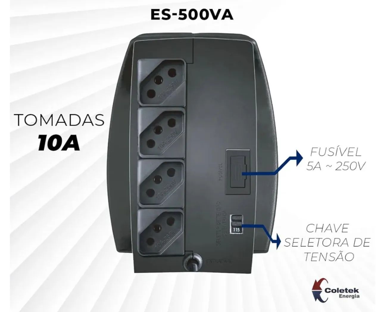 Estabilizador Coletek ES-500VA-BM Bivolt  - Foto 5