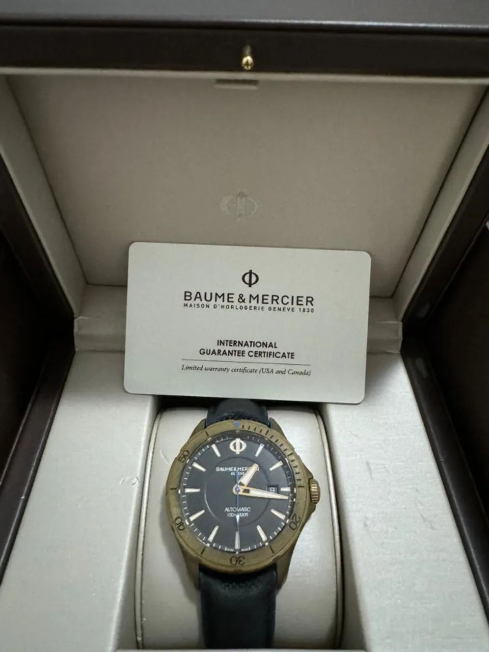 Rélogio Baume e mercier clifton club com certificado de garantia.