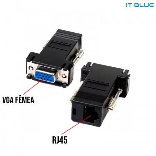 Adaptadores VGA Fêmea Para Rede RJ45  - Foto 2