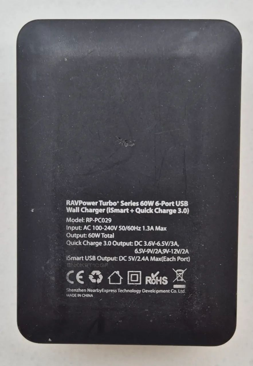 Carregador RavPower Turbo 60W 6 portas - Foto 3