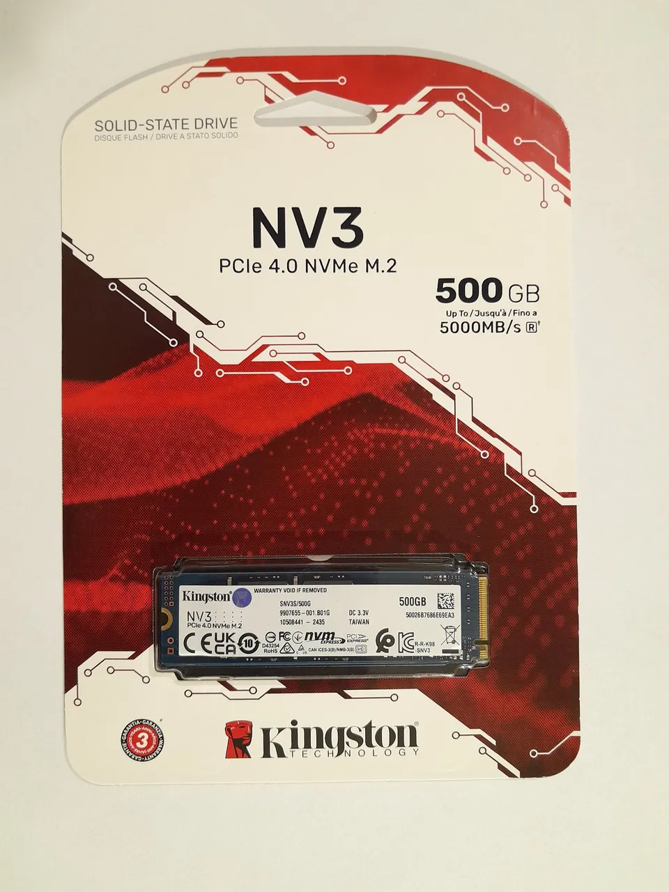 SSD NV3 500GB PCIe 4.0 NVMe 2280 M.2 Kingston