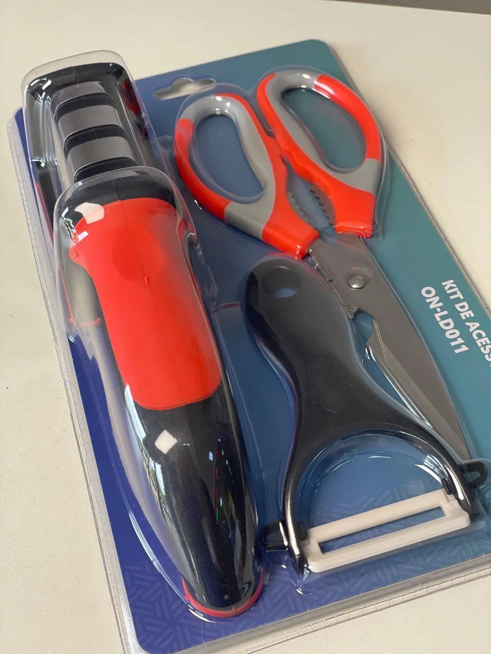 Kit de cozinha amolador de facas e tesoura 