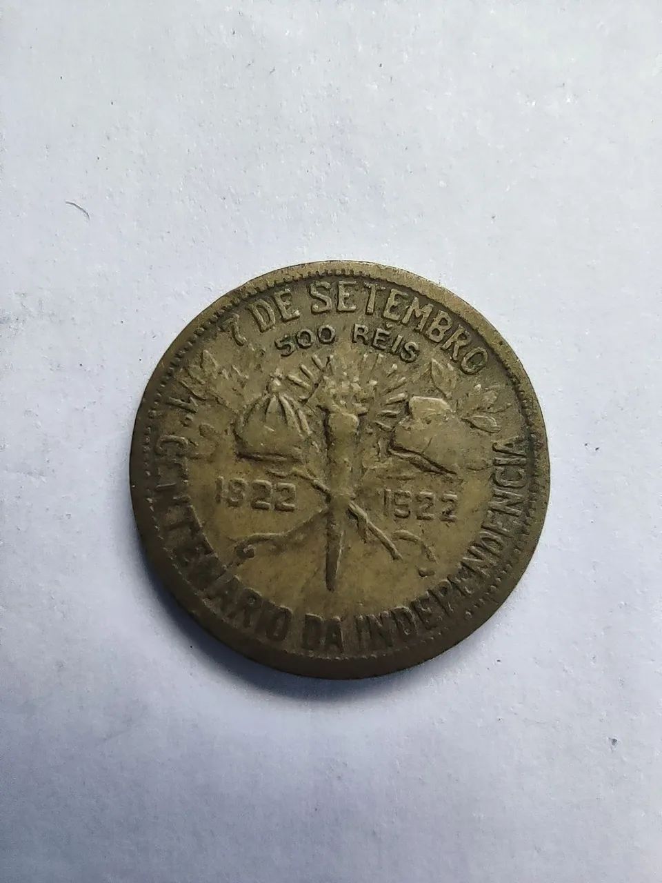 MOEDA 500 RÉIS - 1° CENTENÁRIO DA INDEPENDÊNCIA DO BRASIL 