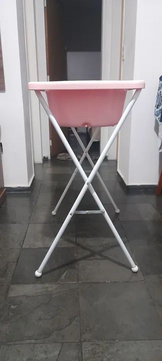 Doação: Banheira de Bebê Dobrável com Suporte usada. - Foto 2