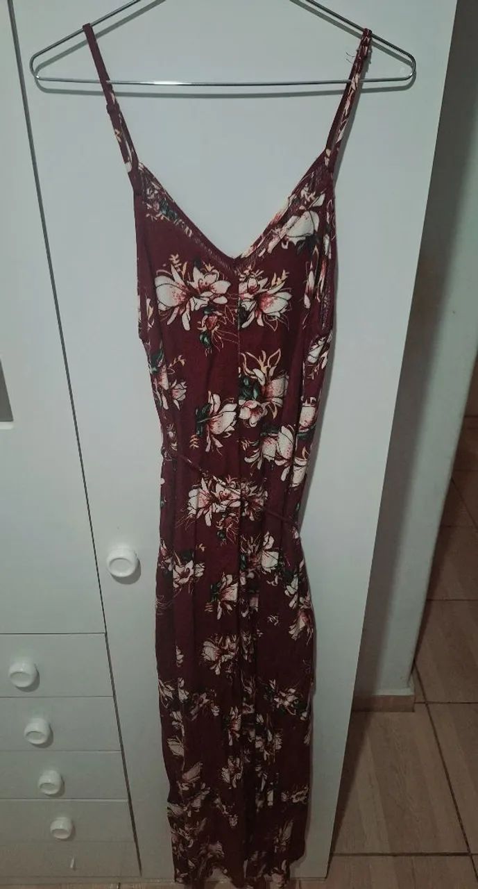 Vestido Longo Floral Vinho - Foto 2