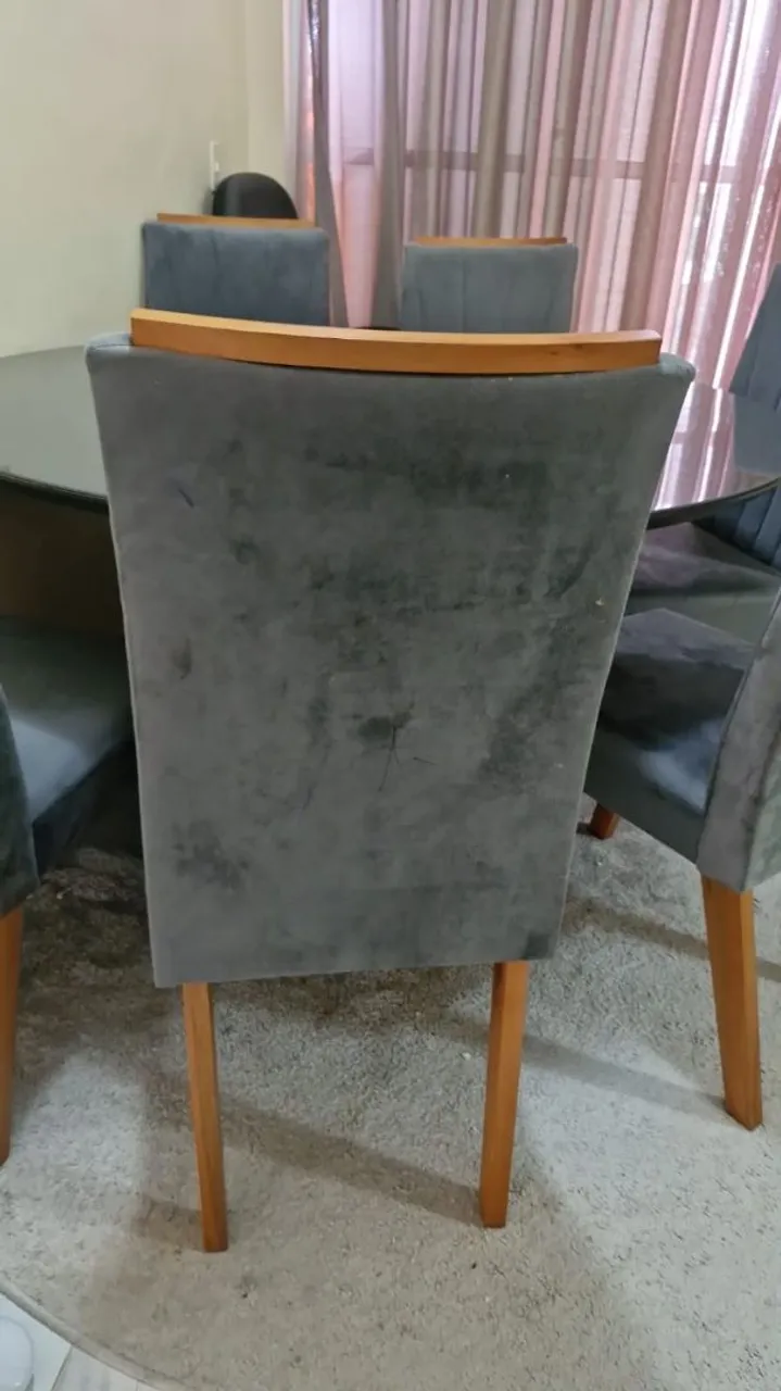 Mesa de jantar 6 cadeiras de vidro