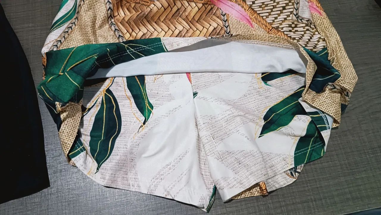 Short de algodão e renda preto e Short saia colorido - Foto 4