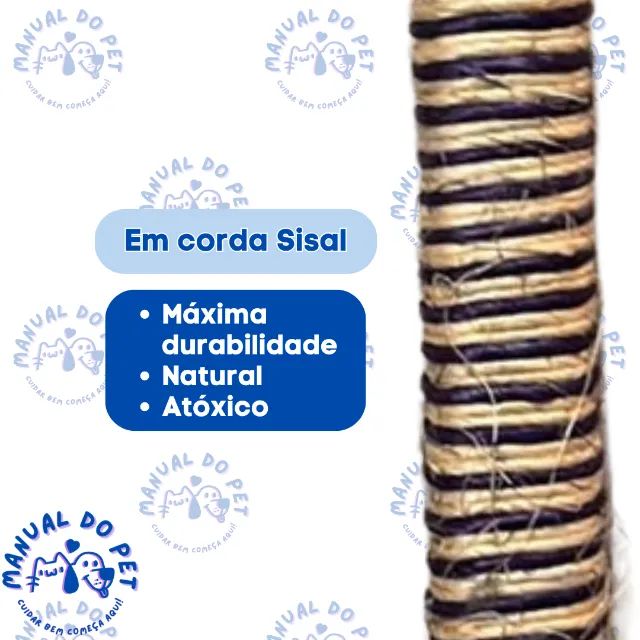 Arranhador p/ Gato em Sisal com Chocalho - 50 cm - Foto 4