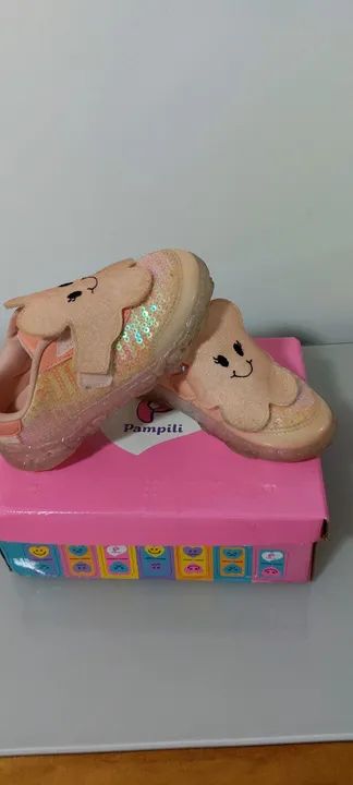 Tênis Infantil Pampili com Luzes - Rosa n°27 - Foto 3