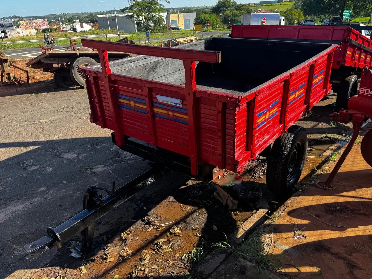 Carreta e esparramadeira de calcario e esterco