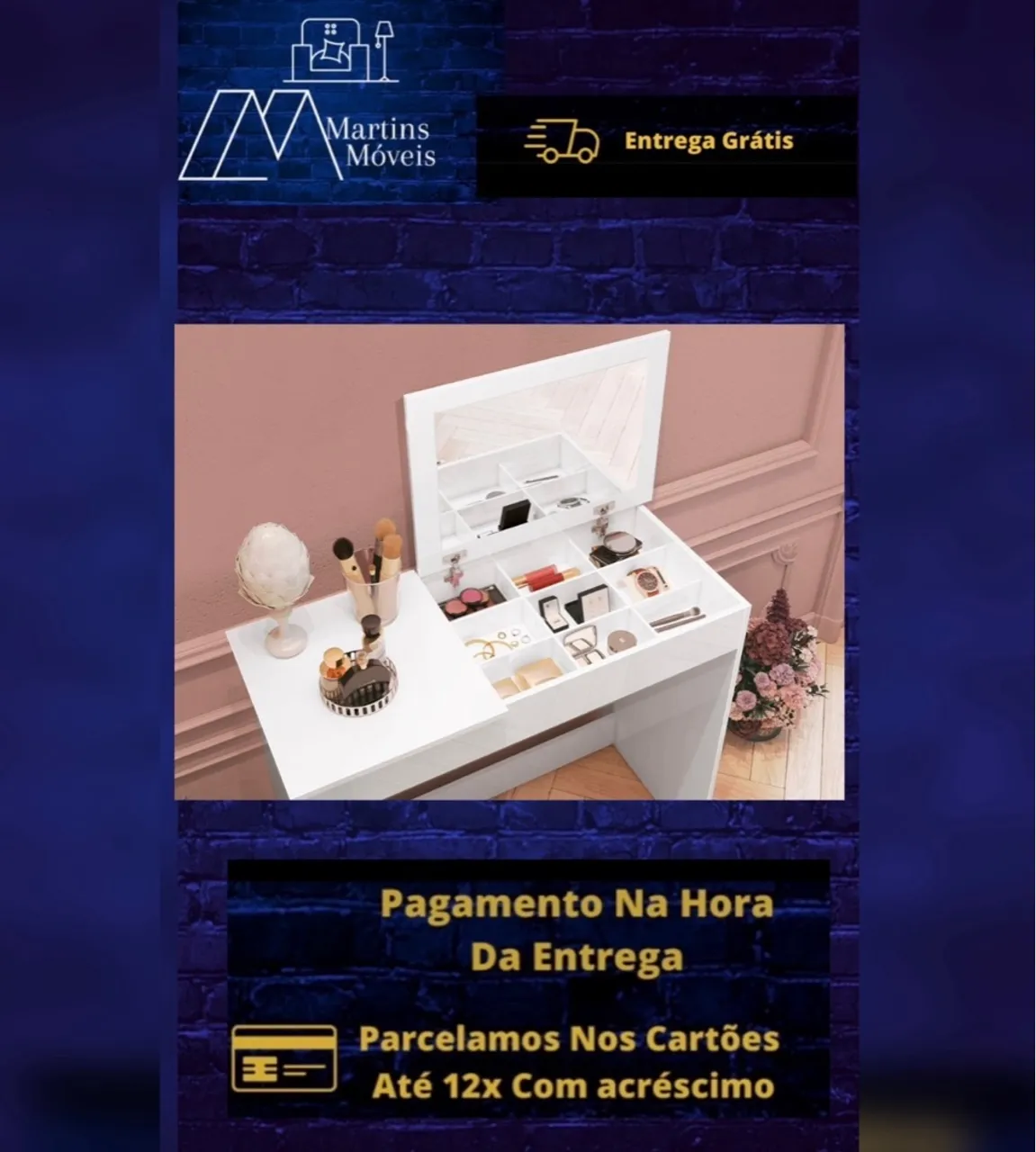 GRANDE PROMOÇÃO PENTEADEIRA COM ESPELHO ENTREGA GRATIS E ACEITA CARTÃO