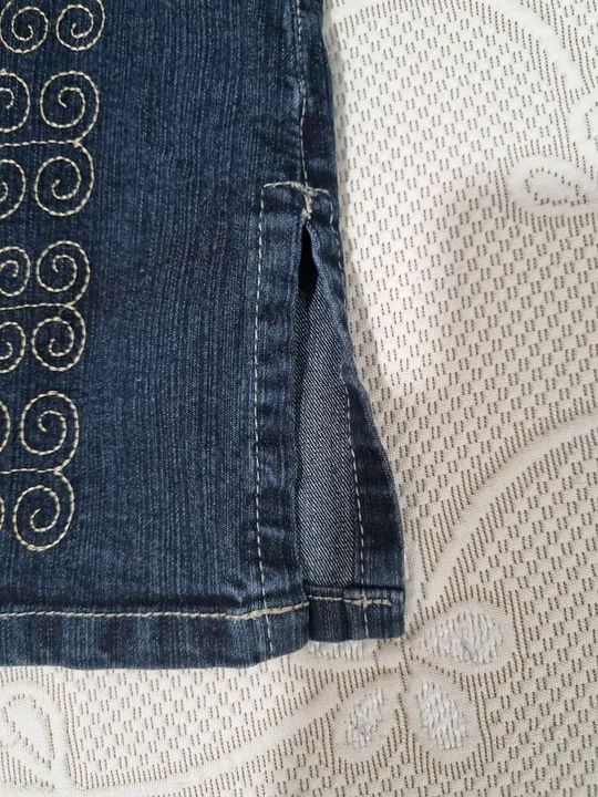 Saia Jeans Bordada - Foto 5
