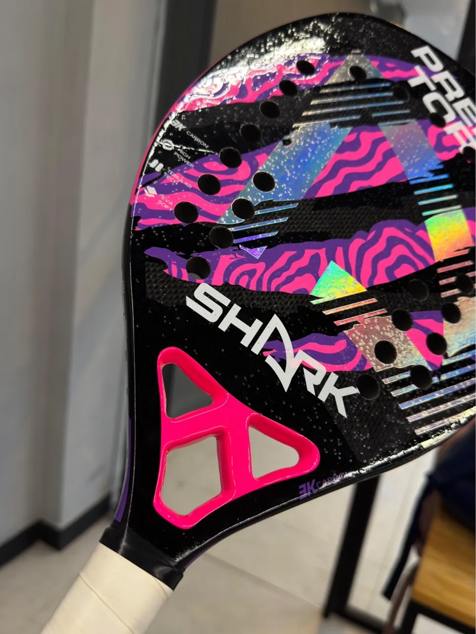 RAQUETE BEACH TENNIS SHARK PREDATOR 2023 CARBONO 3K PROFISSIONAL