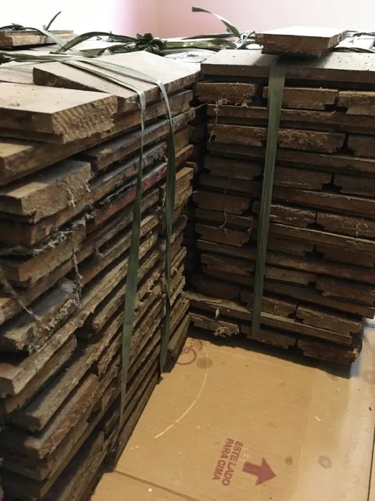 Taco ipê 7x21 revestimento madeira demolição  - Foto 3