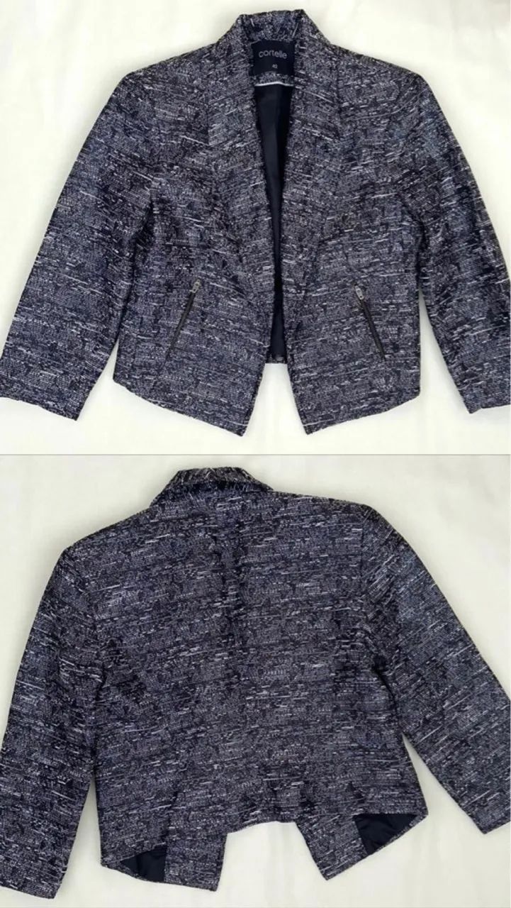 Blazer manga 7/8. Tamanho: 38(forma pequena PP)