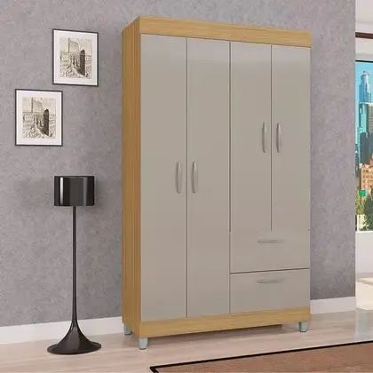 4-Door, 2-Drawer Wardrobe – New, with Ample Storage Space for Organization!
