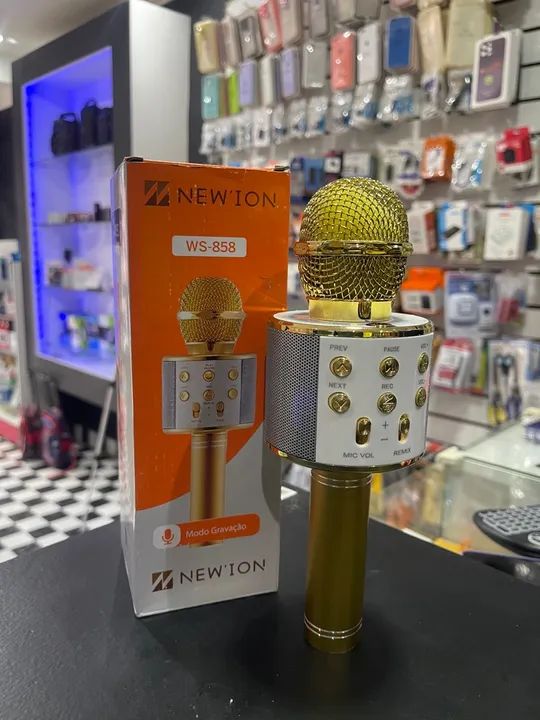 Microfone Karaoke Bluetooth WS-858 - Fazemos Entregas  - Foto 2