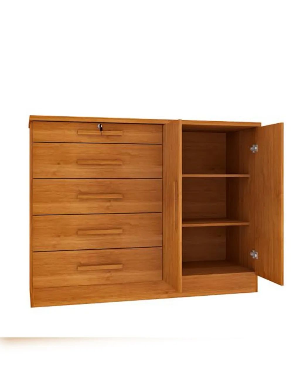 Cômoda 5 Gavetas com Porta - Branco - Foto 2