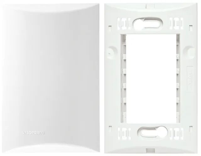 Kit 5x Placa Cega + Suporte 4x2 - Iriel Brava Branco