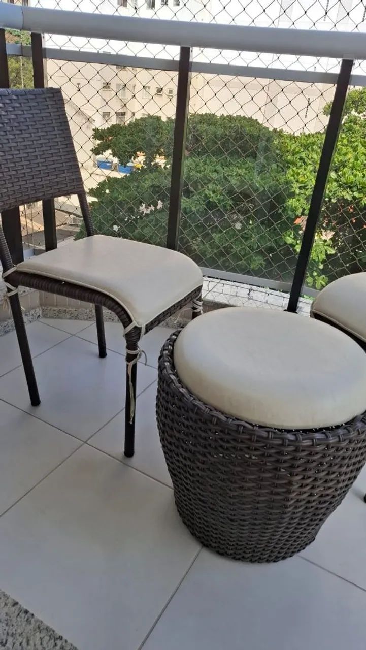 Conjunto cadeiras e puff para área externa - Foto 2