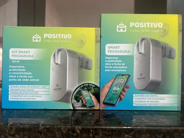 2 Kit Smart Fechadura Wi-fi Positivo Casa Inteligente, Conexão Prata 