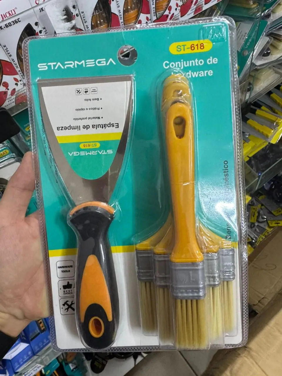 Kit Ferramentas Pintura Espátula + Pincéis ST-618 Starmega