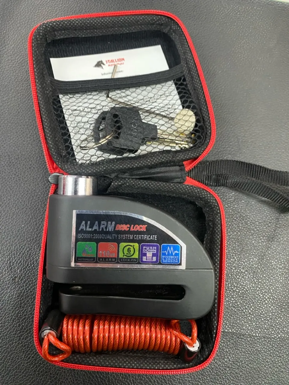 Trava de disco com alarme para moto