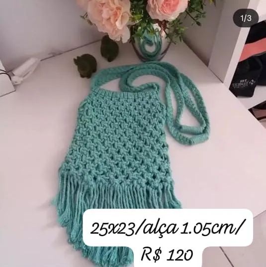 Bolsa em macramê 
