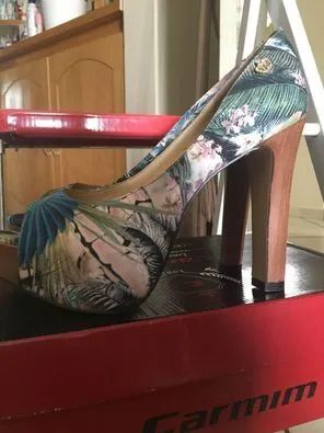 Sapato Peep Toe Tropical Carmim n.36 - Foto 2
