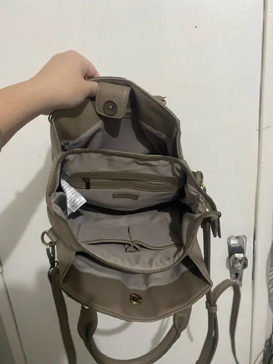 Bolsa de ombro marrom Satinato - Foto 4
