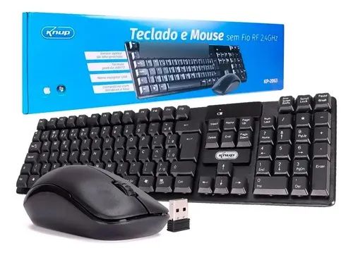 Teclado E Mouse Sem Fio 2.4 Wireless Kp-2063 Knup