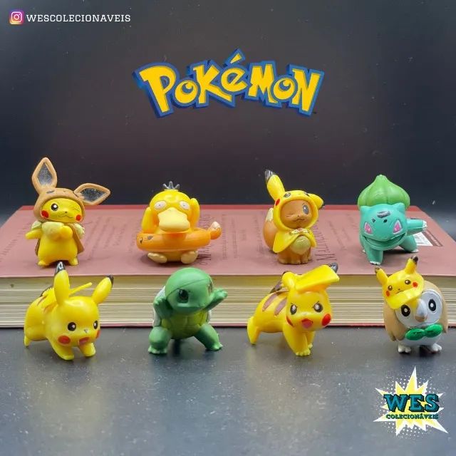 Pokemons (8 modelos) - Pikachu, Squirtle, Bulbassauro